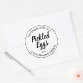 Ingemaakte eieren ronde sticker (Envelop)
