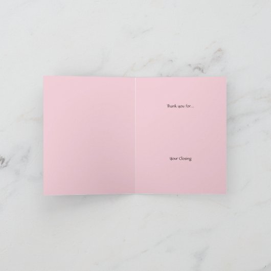 Ingemaakte roze veren Bedankt (Binnen)