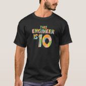 Ingenieur 10 Jaar Oud Tiende Verjaardag Geboren 20 T-shirt (Voorkant)