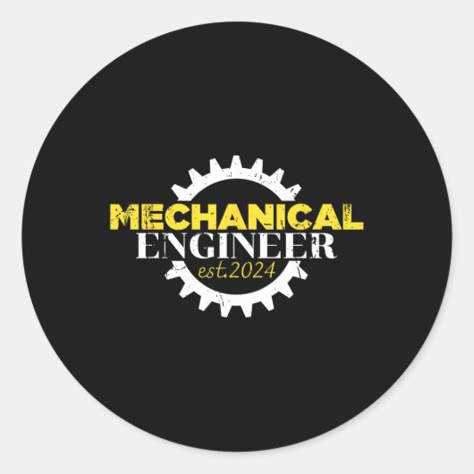 Ingenieur 2024 Engineering Afstuderen Student Ronde Sticker (Voorkant)
