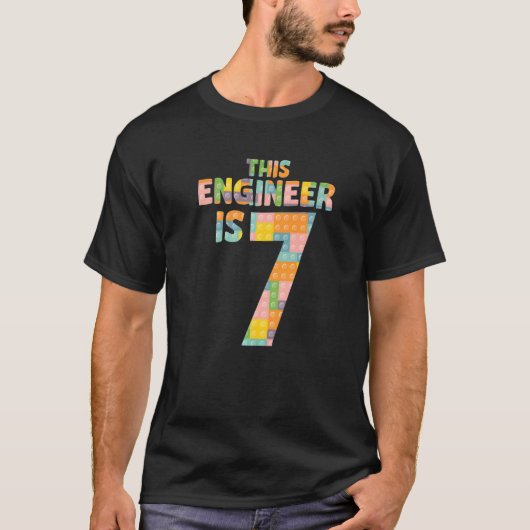 Ingenieur 7 Jaar Zevende Verjaardag Geboren 2015 M T-shirt (Voorkant)