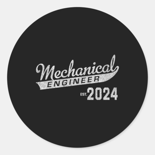 Ingenieur Afstuderen 2024 Ronde Sticker (Voorkant)