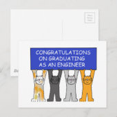 Ingenieur Afstuderen gefeliciteerd Aankondigingskaart (Voorkant / Achterkant)
