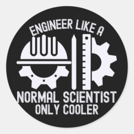 Ingenieur als een normale wetenschapper alleen koe ronde sticker