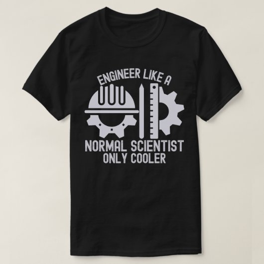 Ingenieur als een normale wetenschapper alleen koe t-shirt (Design voorkant)