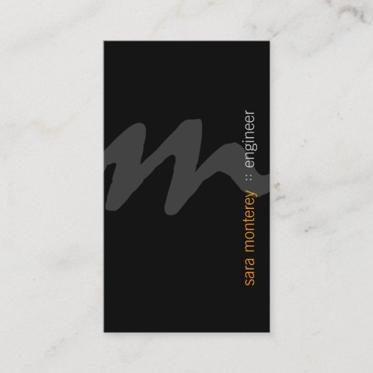 Ingenieur BoldScript Monogram BusinessCard Visitekaartje (Voorkant)