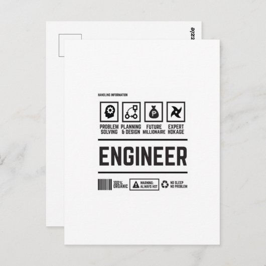 ingenieur briefkaart (Voorkant / Achterkant)