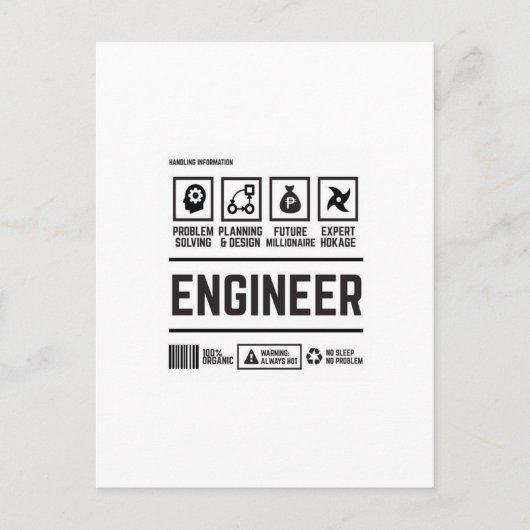 ingenieur briefkaart (Voorkant)