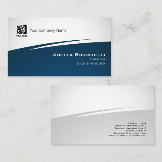 Ingenieur Computer Technisch Professioneel Zig Zag Visitekaartje (Voorkant / Achterkant)