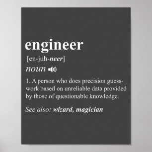 Ingenieur Definitie Grappig Engineering Mechanisch Poster