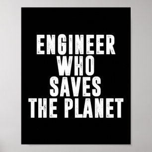 Ingenieur die de klimaatverandering in de planeet  poster