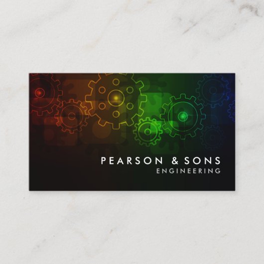 Ingenieur Engineering Abstracte tandwielen Visitekaartje (Voorkant)