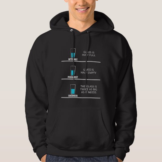 Ingenieur Glass Half volledig: Funny Engineering J Hoodie (Voorkant)