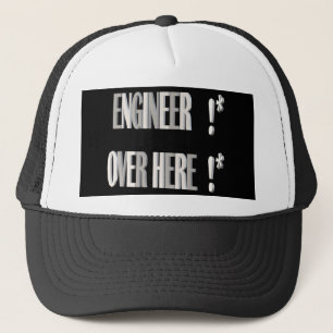 Ingenieur hier zwart wit ontwerp trucker pet