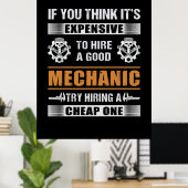 Ingenieur Hire A Good Mechanic Engineer Poster (Thuiskantoor)