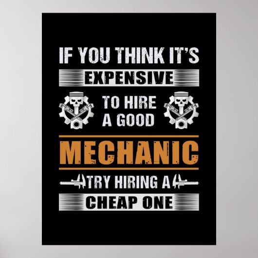 Ingenieur Hire A Good Mechanic Engineer Poster (Voorkant)