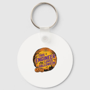 Ingenieur houdt van Halloween Vintage Pompoen Ontw Sleutelhanger
