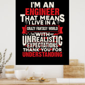 Ingenieur Ik Ben Een Ingenieur Poster (Keuken)