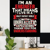 Ingenieur Ik Ben Een Ingenieur Poster (Thuiskantoor)