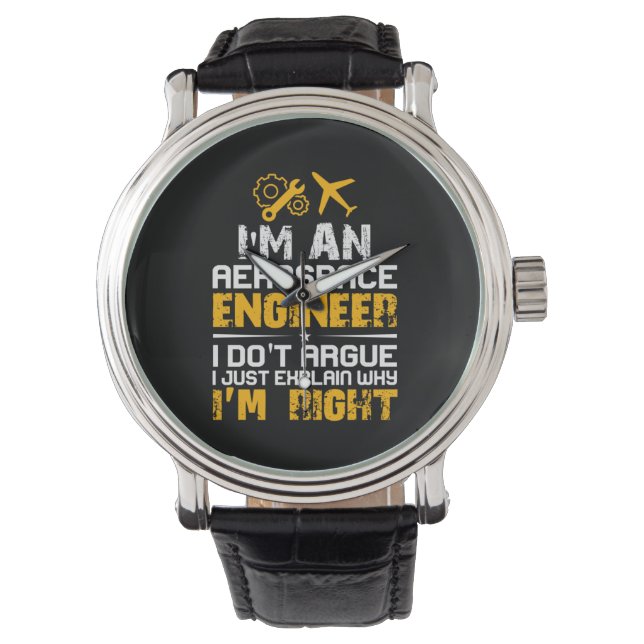Ingenieur ik ben een ruimtevaartingenieur horloge (Voorkant)