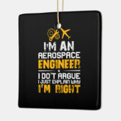 Ingenieur ik ben een ruimtevaartingenieur keramisch ornament (Links)