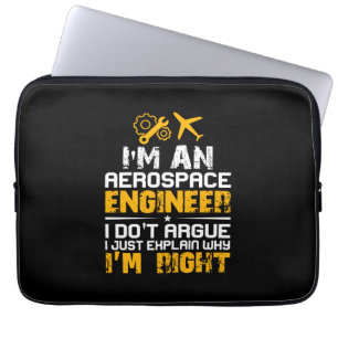Ingenieur ik ben een ruimtevaartingenieur laptop sleeve