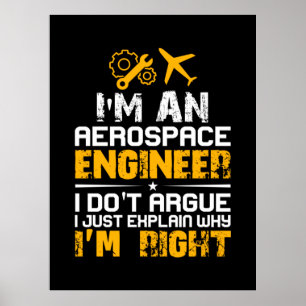 Ingenieur ik ben een ruimtevaartingenieur poster