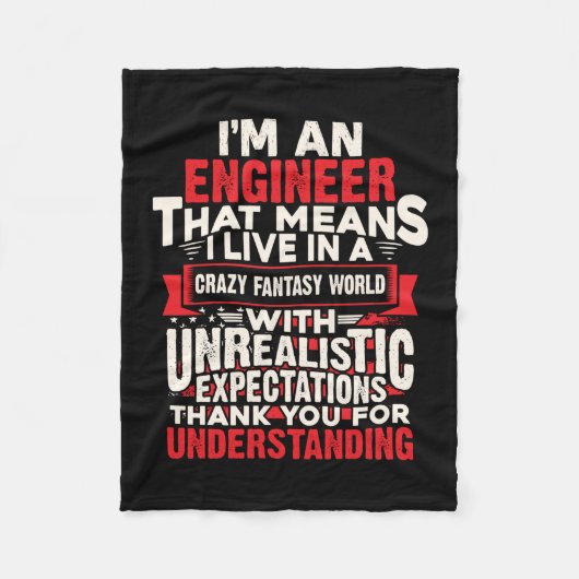 Ingenieur ik ben ingenieur fleece deken (Voorkant)
