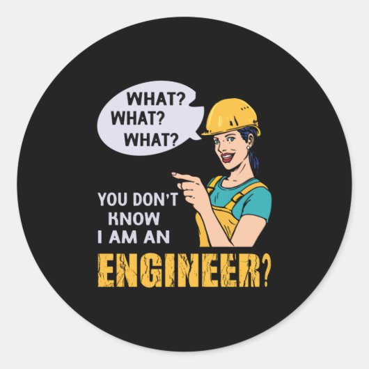 Ingenieur ik ben ingenieur ronde sticker (Voorkant)