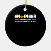 Ingenieur ik ben niet bezig met Funny Engineering. Keramisch Ornament (Voorkant)