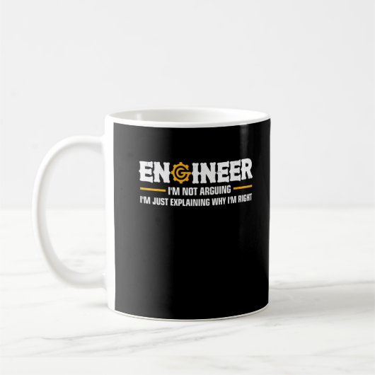 Ingenieur ik ben niet bezig met Funny Engineering. Koffiemok (Links)