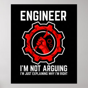 Ingenieur ik ben niet bezig met Funny Engineering. Poster