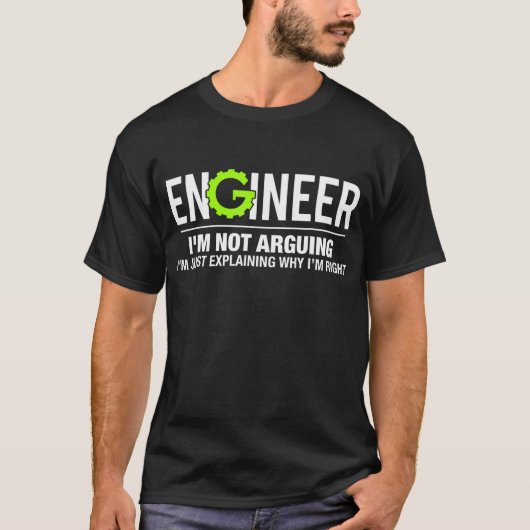 Ingenieur ik ben niet bezig met Funny Engineering T-shirt (Voorkant)