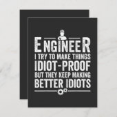 Ingenieur ik probeer dingen IdiotProof te maken Bedankkaart (Voorkant / Achterkant)