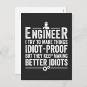 Ingenieur ik probeer dingen IdiotProof te maken Feestdagenkaart (Voorkant / Achterkant)