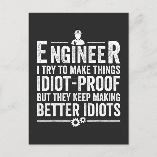 Ingenieur ik probeer dingen IdiotProof te maken Feestdagenkaart (Voorkant)