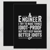 Ingenieur ik probeer dingen IdiotProof te maken Save The Date (Voorkant / Achterkant)