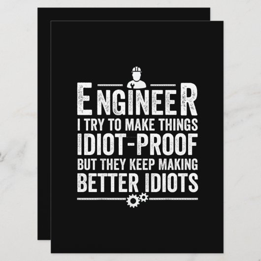 Ingenieur ik probeer dingen IdiotProof te maken Save The Date (Voorkant / Achterkant)