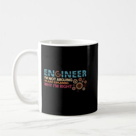 Ingenieur Im die geen Funny Engineering Quote en a Koffiemok (Links)