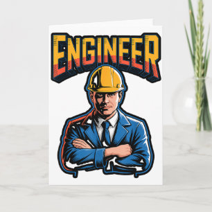 Ingenieur in Griekse letters Stem Nerd Humor  Kaart