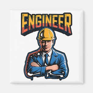 Ingenieur in Griekse letters Stem Nerd Humor  Magneet