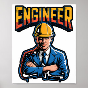 Ingenieur in Griekse letters Stem Nerd Humor Poster