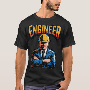 Ingenieur in Griekse letters STEM nerd humor T-shirt