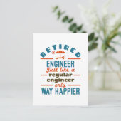 Ingenieur in ruste Gelukkig Engineering Retirement Briefkaart (Staand voorkant)