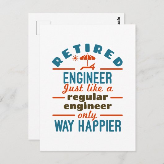 Ingenieur in ruste Gelukkig Engineering Retirement Briefkaart (Voorkant / Achterkant)