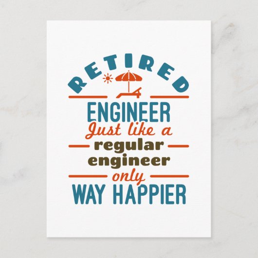 Ingenieur in ruste Gelukkig Engineering Retirement Briefkaart (Voorkant)