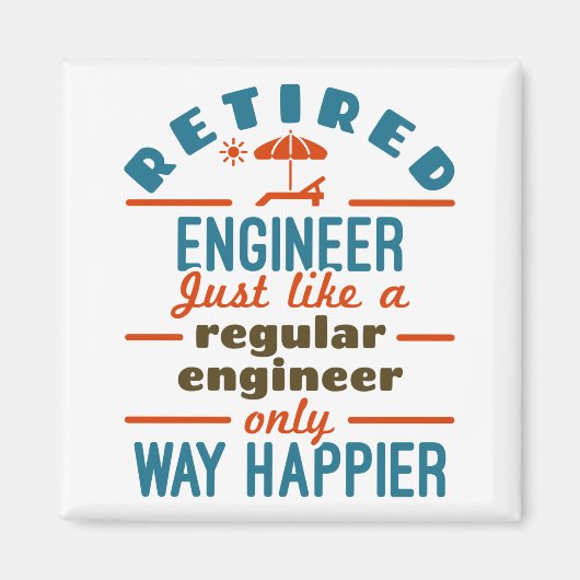 Ingenieur in ruste Gelukkig Engineering Retirement Magneet (Voorkant)