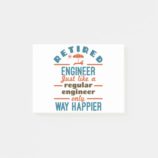 Ingenieur in ruste Gelukkig Engineering Retirement Post-it® Notes (Voorkant)