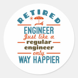 Ingenieur in ruste Gelukkig Engineering Retirement Ronde Sticker