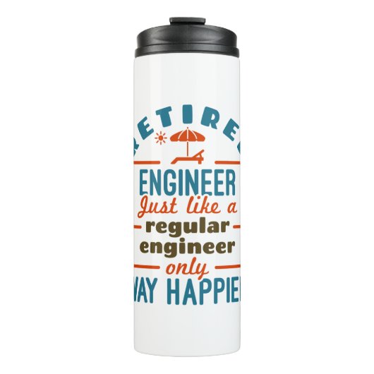Ingenieur in ruste Gelukkig Engineering Retirement Thermosbeker (Voorkant)
